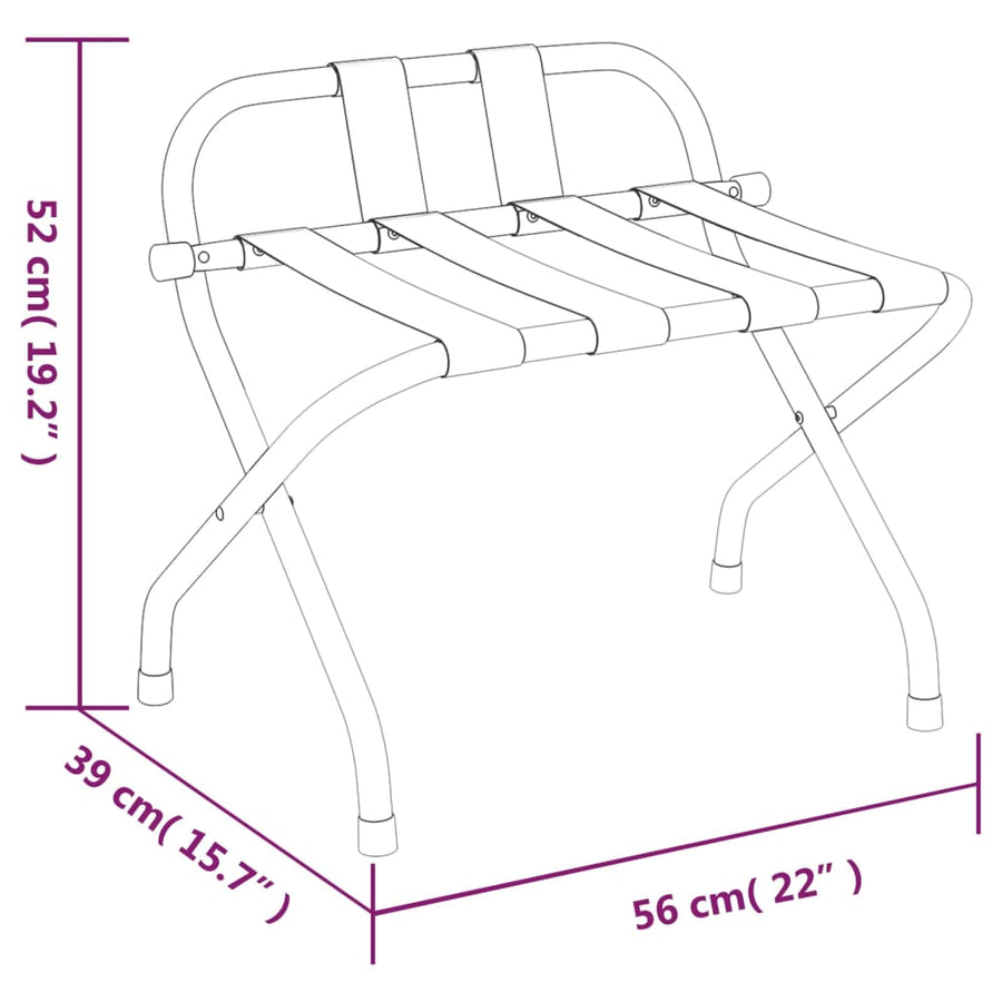 Bagagerek Met Rugleuning Kleurig 56 x 39 x 52 cm Zwart en zilver