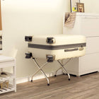 Bagagerek met rugleuning 56x39x52 cm zilver staal