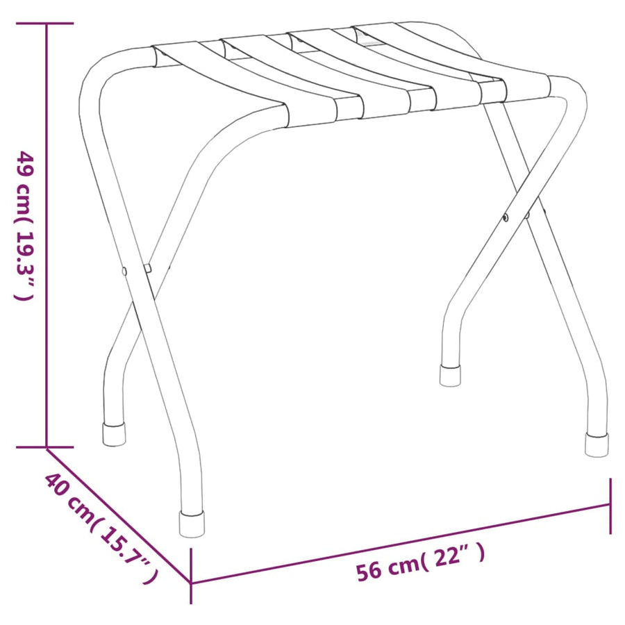 Bagagerek 56 x 40 x 49 cm Zwart en zilver