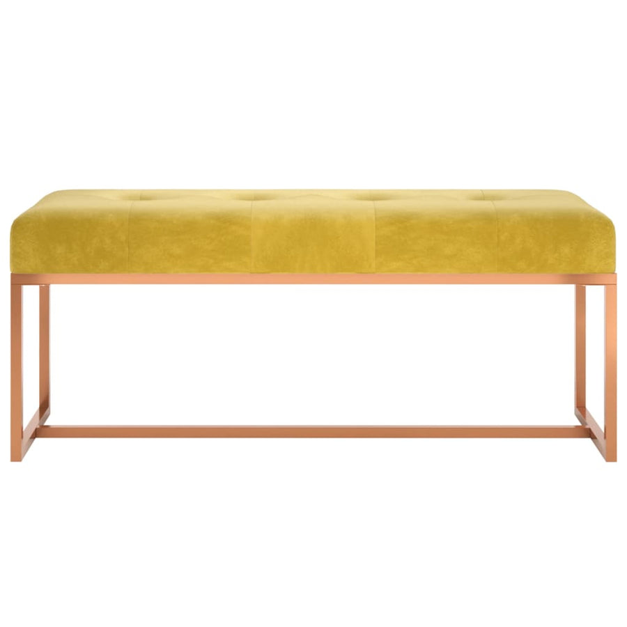 Bankje 110X36X45 Cm Fluweel Mosterdgeel