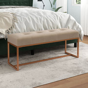 Bankje 110x36x45 cm fluweel beige