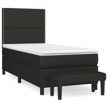 Boxspring Met Matras Stof Zwart 80 x 200 cm Effen met spijkers