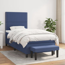 Boxspring Met Matras Stof Blauw 90 x 190 cm Effen met spijkers
