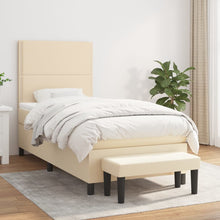 Boxspring Met Matras Stof Kleurig Crème 90 x 200 cm Effen met spijkers
