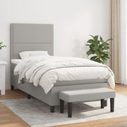 Boxspring met matras 100x200 cm lichtgrijs