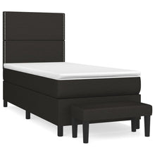 Boxspring Met Matras Stof Zwart 100 x 200 cm Effen met spijkers