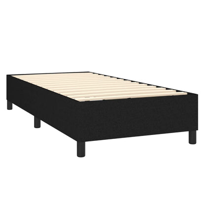 Boxspring Met Matras Stof Zwart 100 x 200 cm Effen met spijkers