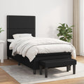 Boxspring met matras stof zwart 100x200 cm