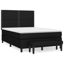 Boxspring Met Matras Stof Zwart 140 x 190 cm Effen met spijkers