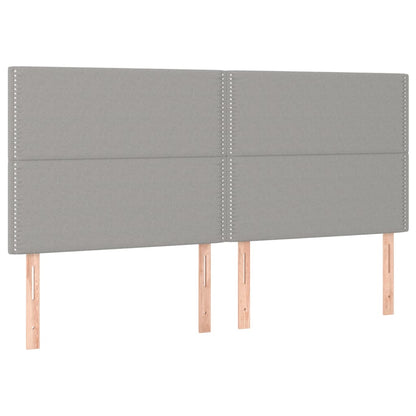 Boxspring Met Matras Stof Lichtgrijs 180 x 200 cm Effen met spijkers