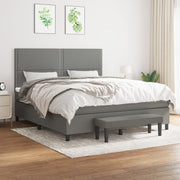 Boxspring met matras 180x200 cm donkergrijs