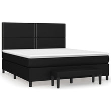 Boxspring Met Matras Stof Zwart 180 x 200 cm Effen met spijkers