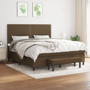 Boxspring met matras 180x200 cm donkerbruin stof