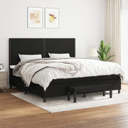 Boxspring met matras 200x200 cm zwart stof