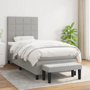 Boxspring met matras 90x200 cm lichtgrijs