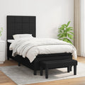 Boxspring met matras stof zwart 90x200 cm