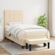 Boxspring met matras 90x200 cm crèmekleurig