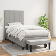 Boxspring met matras 100x200 cm lichtgrijs