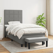Boxspring met matras 100x200 cm donkergrijs