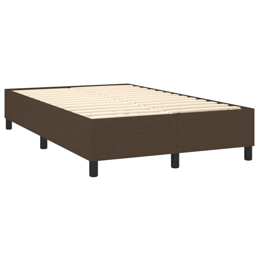 Boxspring met matras stof donkerbruin 120x200 cm 120 x 200 cm Donkerbruin