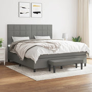 Boxspring met matras 180x200 cm donkergrijs
