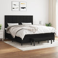 Boxspring met matras stof zwart 180x200 cm