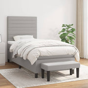 Boxspring 90x190 cm stof lichtgrijs