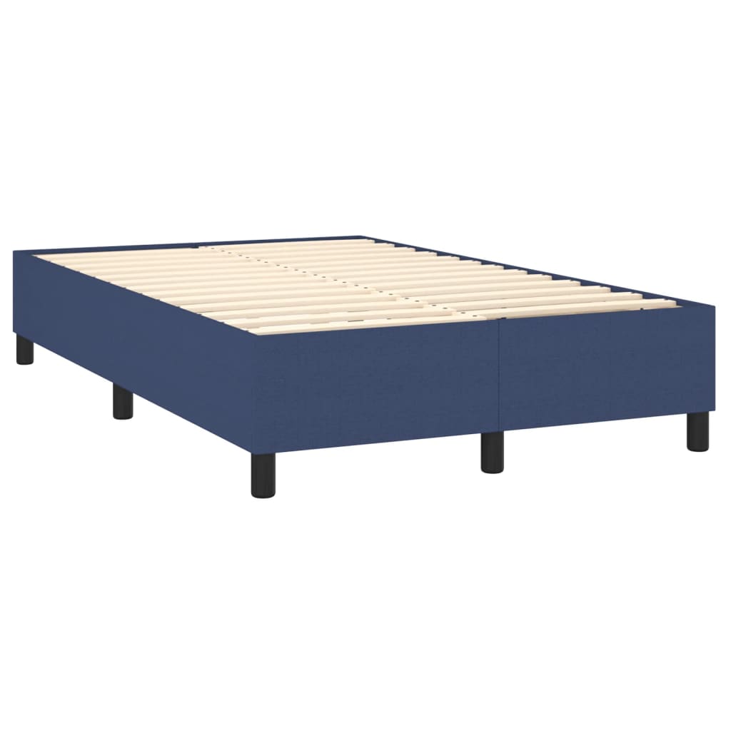 Boxspring Met Matras Stof Blauw 120 x 200 cm Horizontale strepen