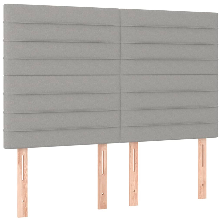 Boxspring Met Matras Stof Lichtgrijs 140 x 200 cm Horizontale strepen