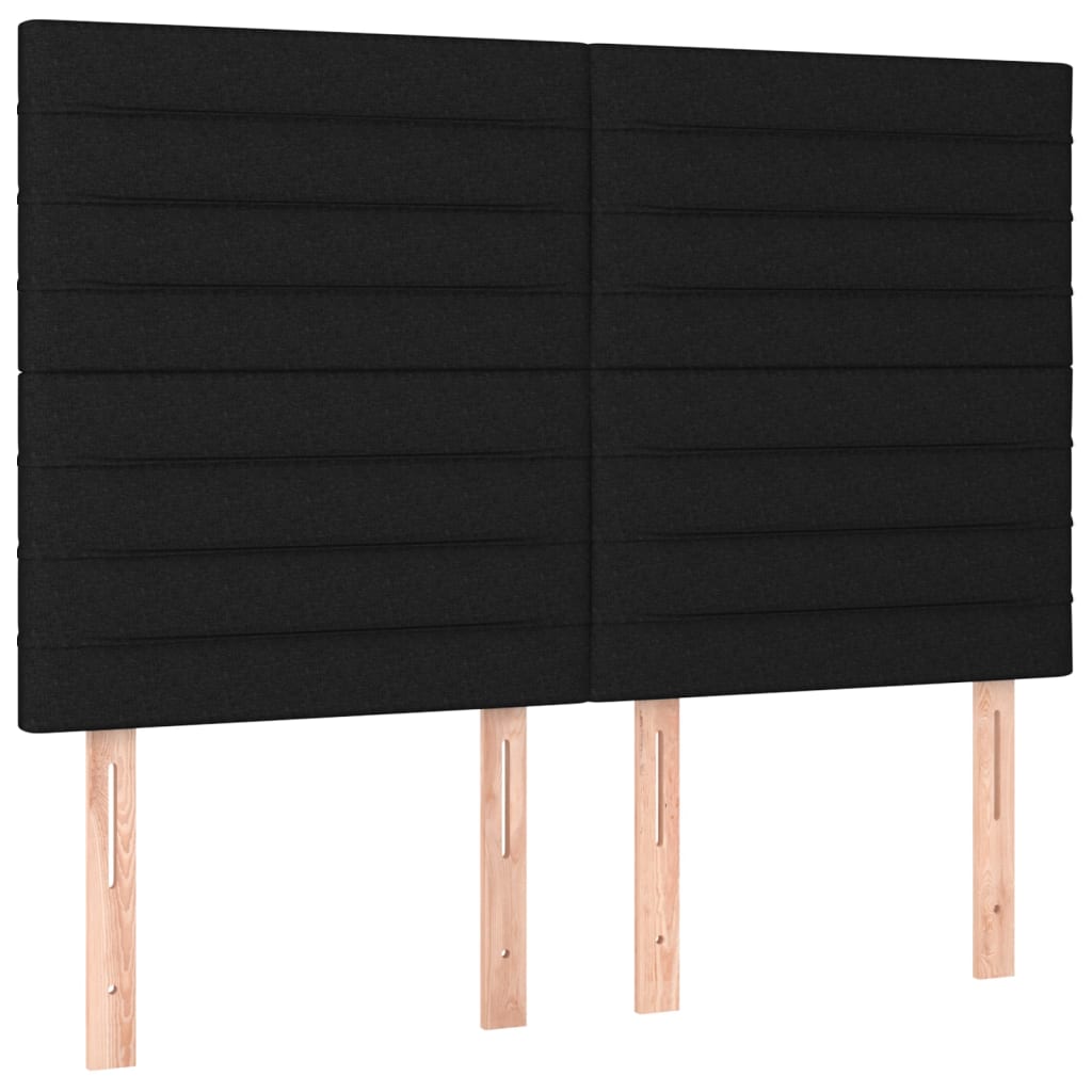 Boxspring Met Matras Stof Zwart 140 x 200 cm Horizontale strepen