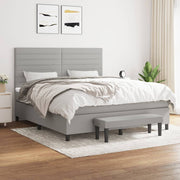 Boxspring 160x200 cm lichtgrijs met matras