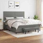 Boxspring met matras 160x200 cm donkergrijs
