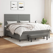 Boxspring met matras donkergrijs 180x200 cm