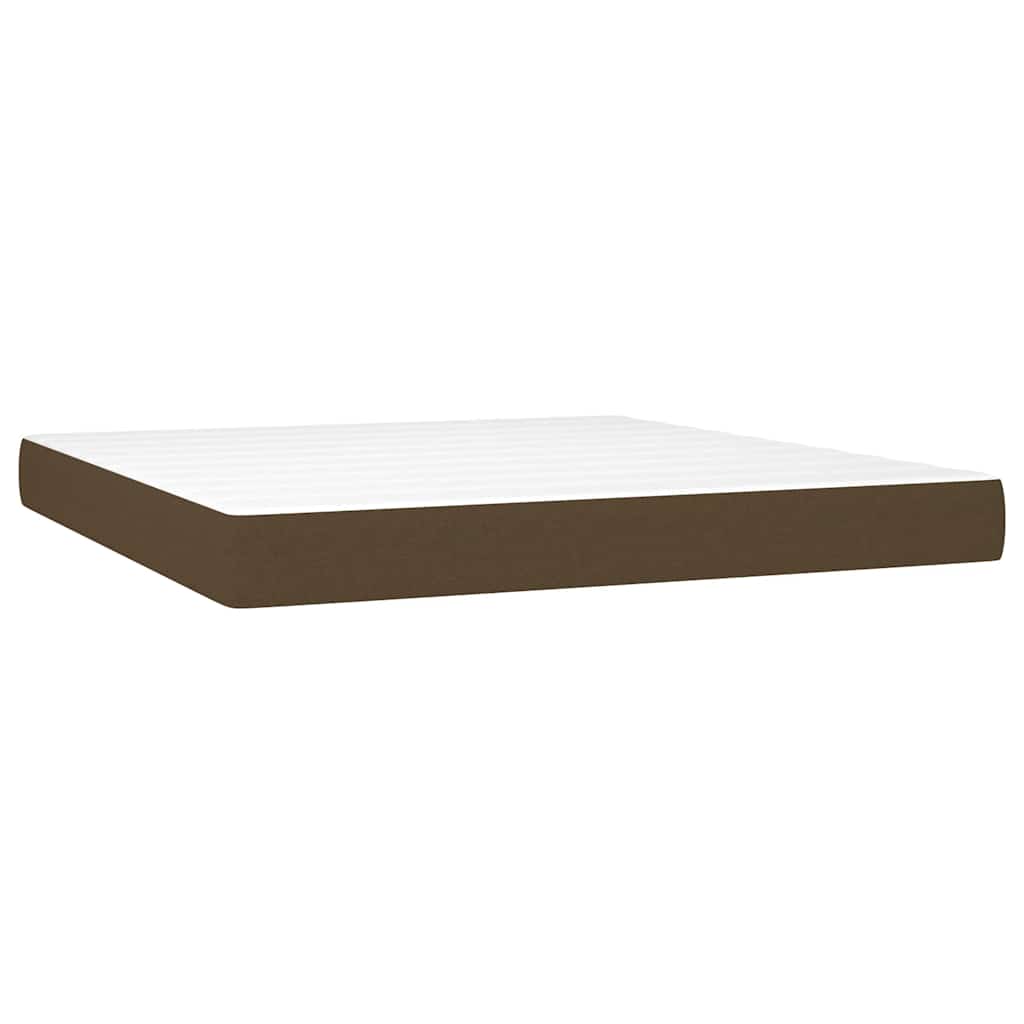 Boxspring Met Matras Stof 180 x 200 cm Donkerbruin