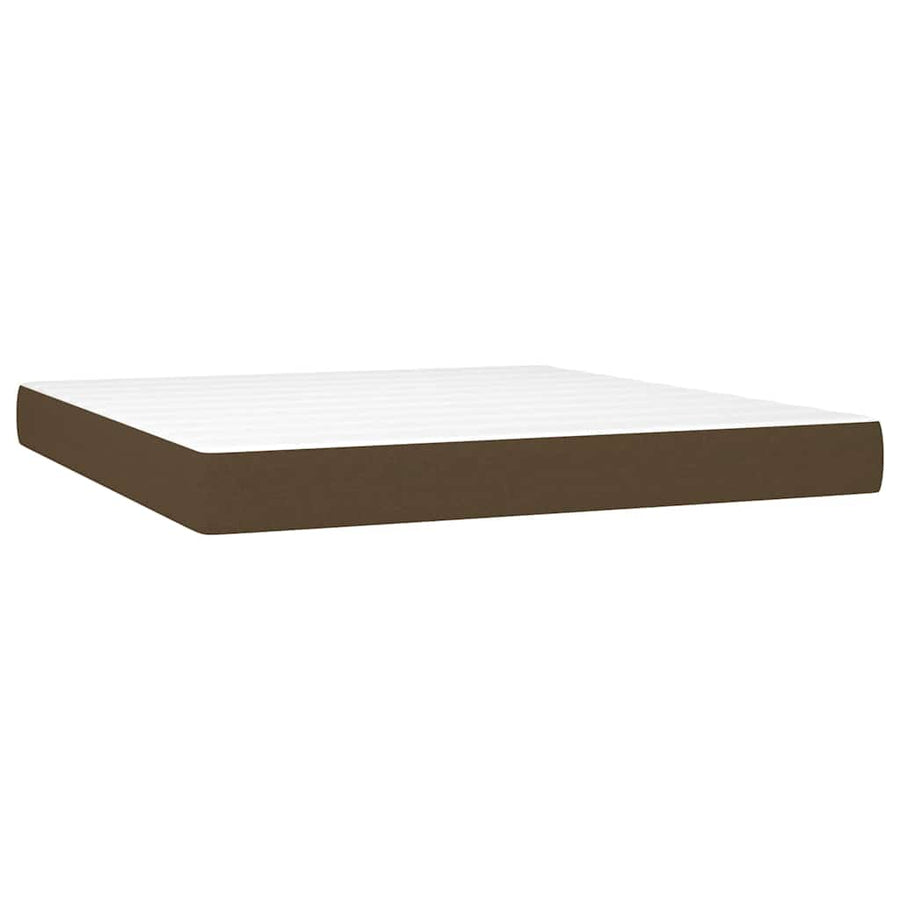 Boxspring Met Matras Stof 180 x 200 cm Donkerbruin