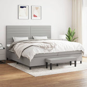 Boxspring met matras lichtgrijs 200x200 cm