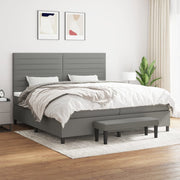 Boxspring met matras 200x200 cm donkergrijs