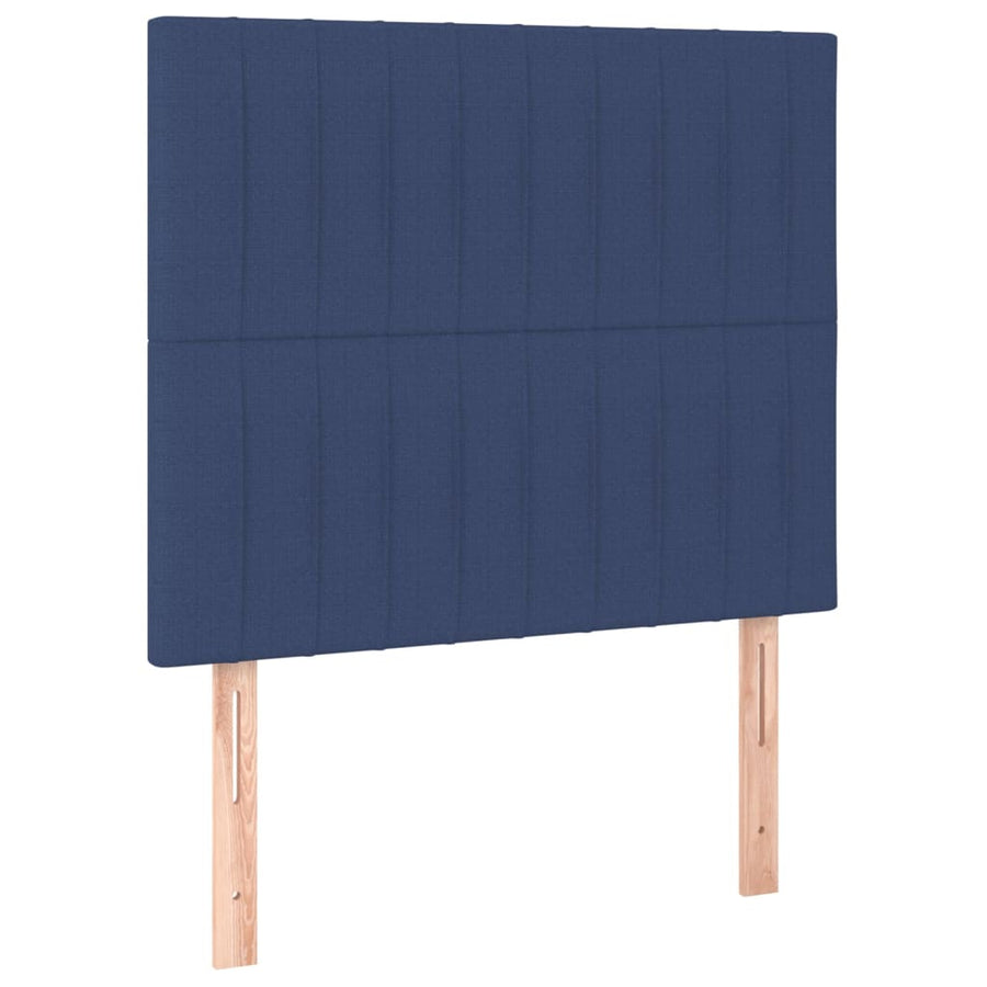 Boxspring Met Matras Stof Blauw 80 x 200 cm Verticale strepen