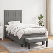 Boxspring 90x190 cm donkergrijs met matras