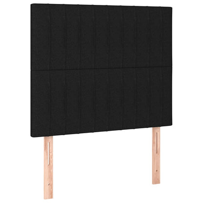 Boxspring Met Matras Stof Zwart 90 x 190 cm Verticale strepen