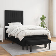 Boxspring met matras 90x190 cm zwart stof