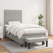 Boxspring met matras 100x200 cm lichtgrijs