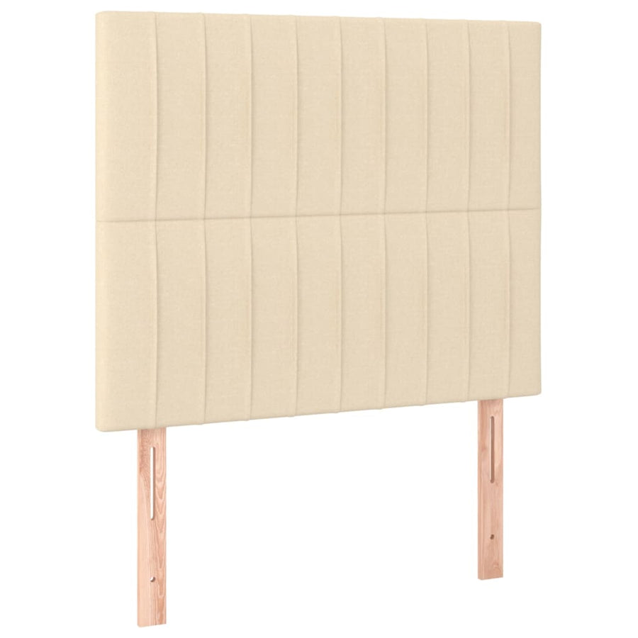 Boxspring Met Matras Stof Crèmekleurig 100X200 Cm Crème 100 x 200 cm Verticale strepen