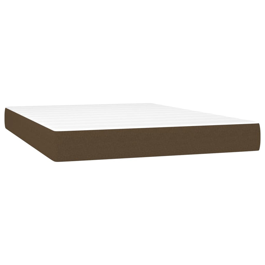 Boxspring met matras stof donkerbruin 140x190 cm 140 x 190 cm Donkerbruin