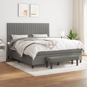 Boxspring met matras 160x200 cm donkergrijs stof