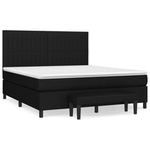 Boxspring Met Matras Stof Zwart 180 x 200 cm Verticale strepen