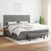 Boxspring 200x200 cm donkergrijs met matras