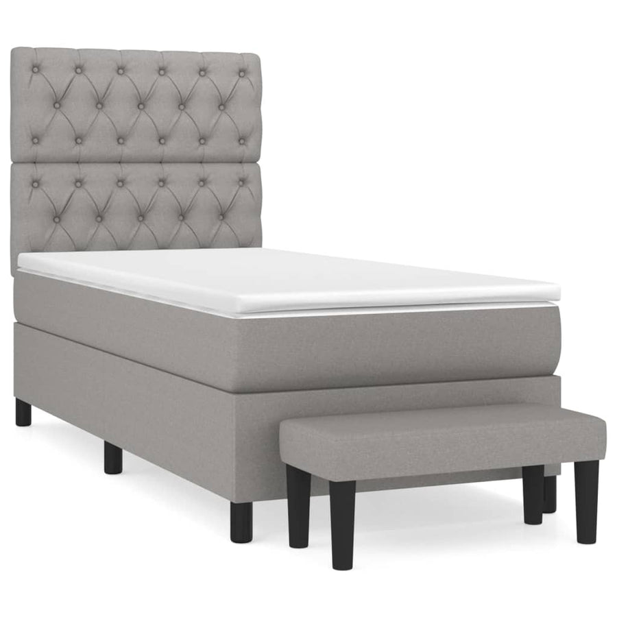 Boxspring Met Matras Stof Lichtgrijs 80 x 200 cm Getuft ontwerp