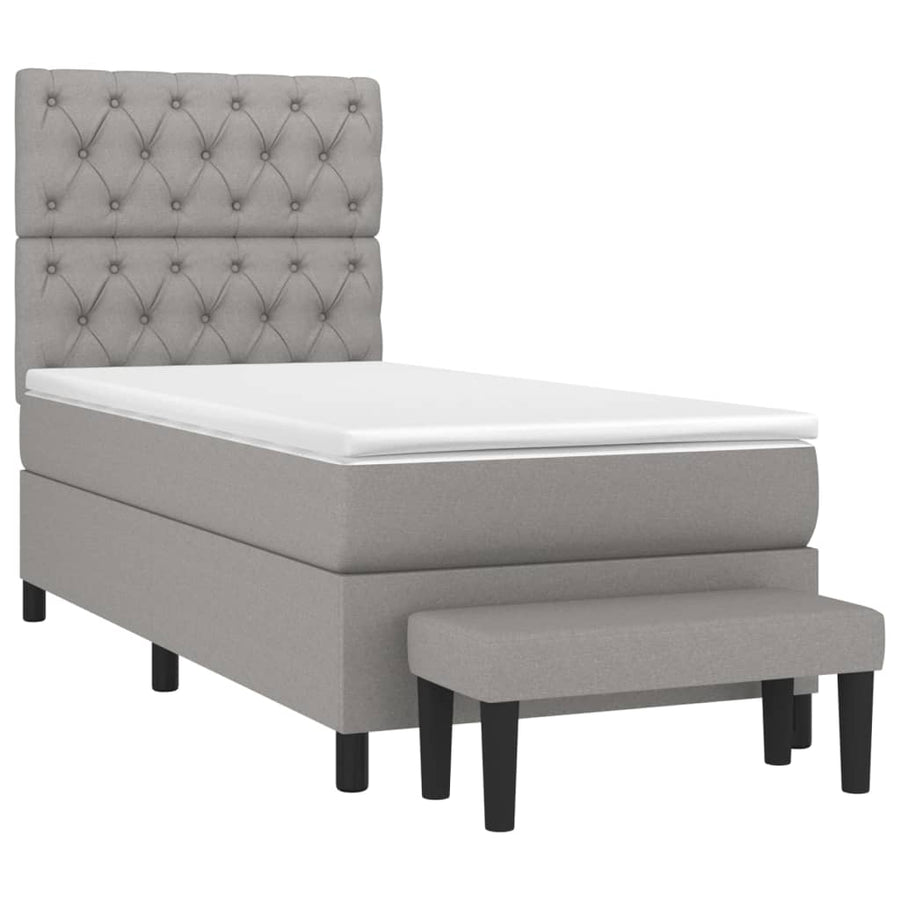 Boxspring Met Matras Stof Lichtgrijs 80 x 200 cm Getuft ontwerp