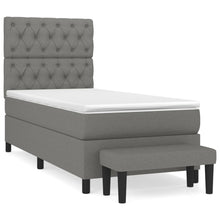 Boxspring Met Matras Stof Donkergrijs 80 x 200 cm Getuft ontwerp
